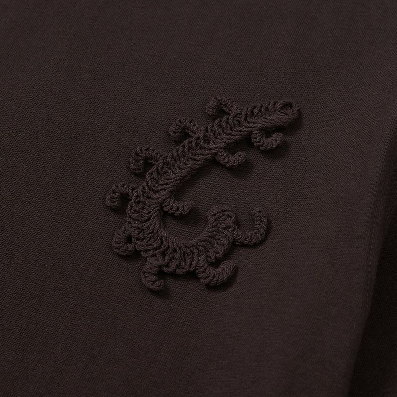 Weaving stem T-shirts / Brown