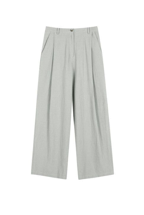Linen Wide Pants (BEIGE)