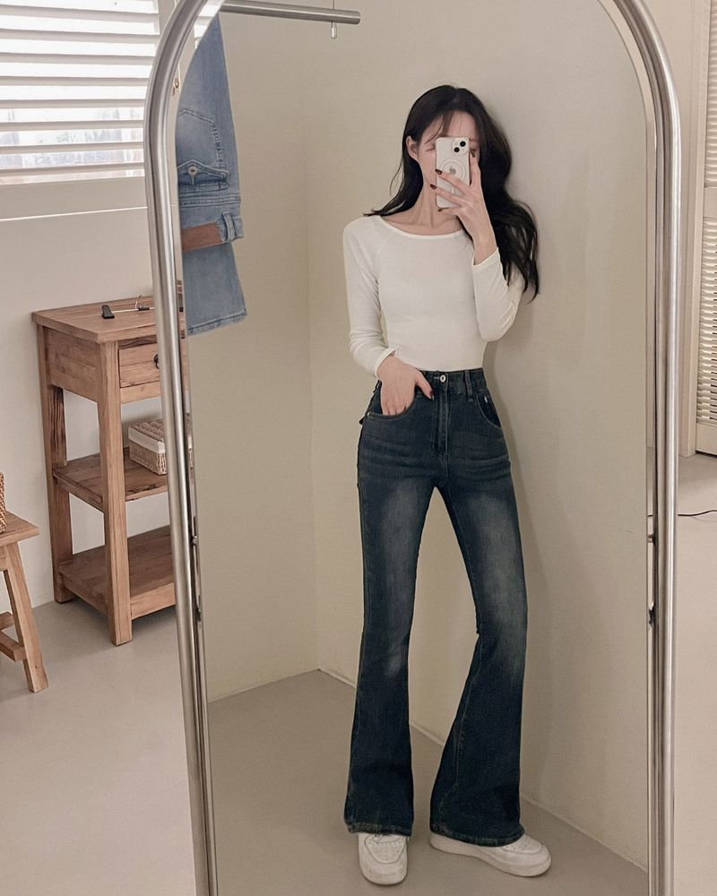 Bootcut denim pants