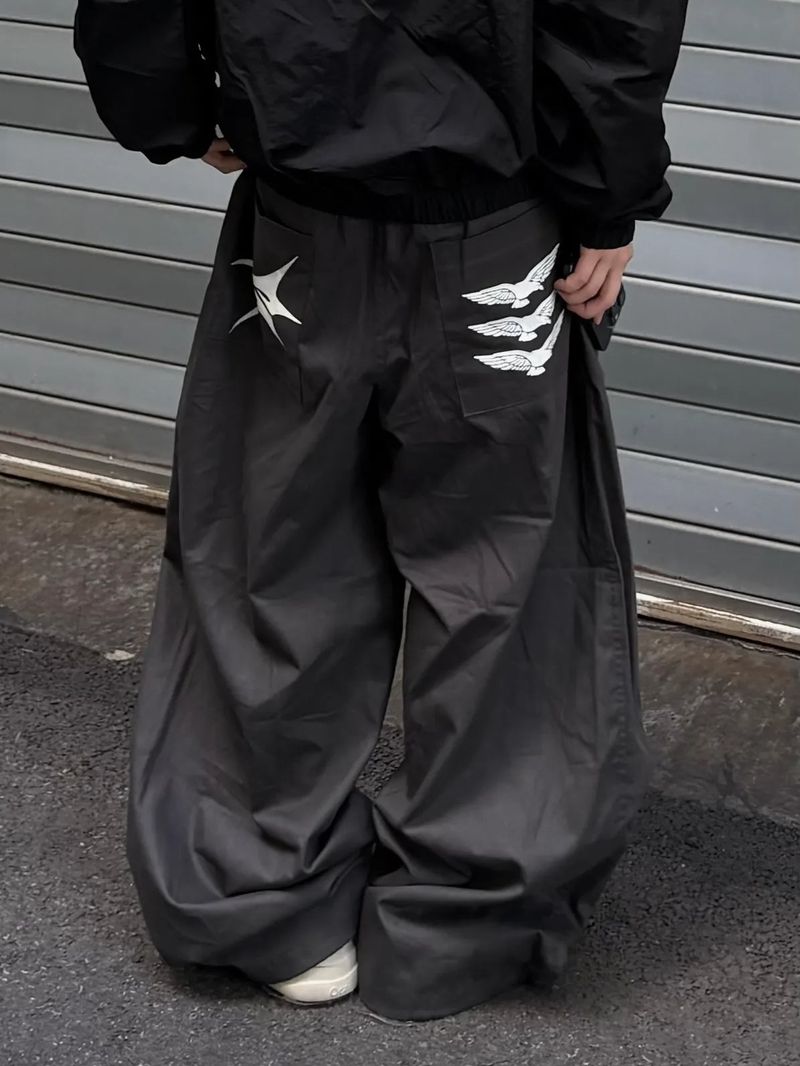 bird hip cotton wide pants