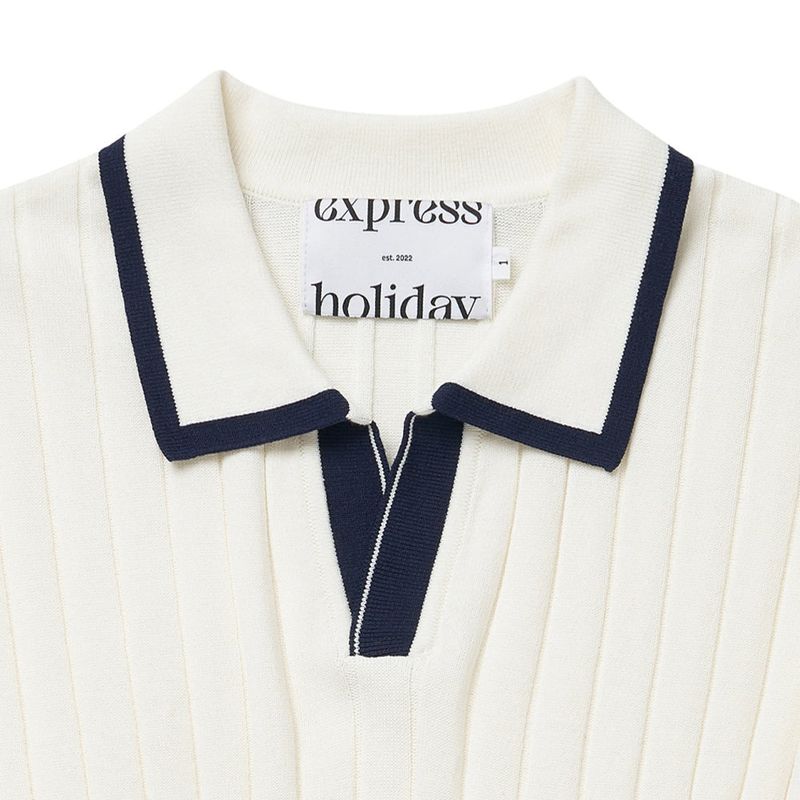 Bariloche Contrasting Ribbed Half Knit_Ivory