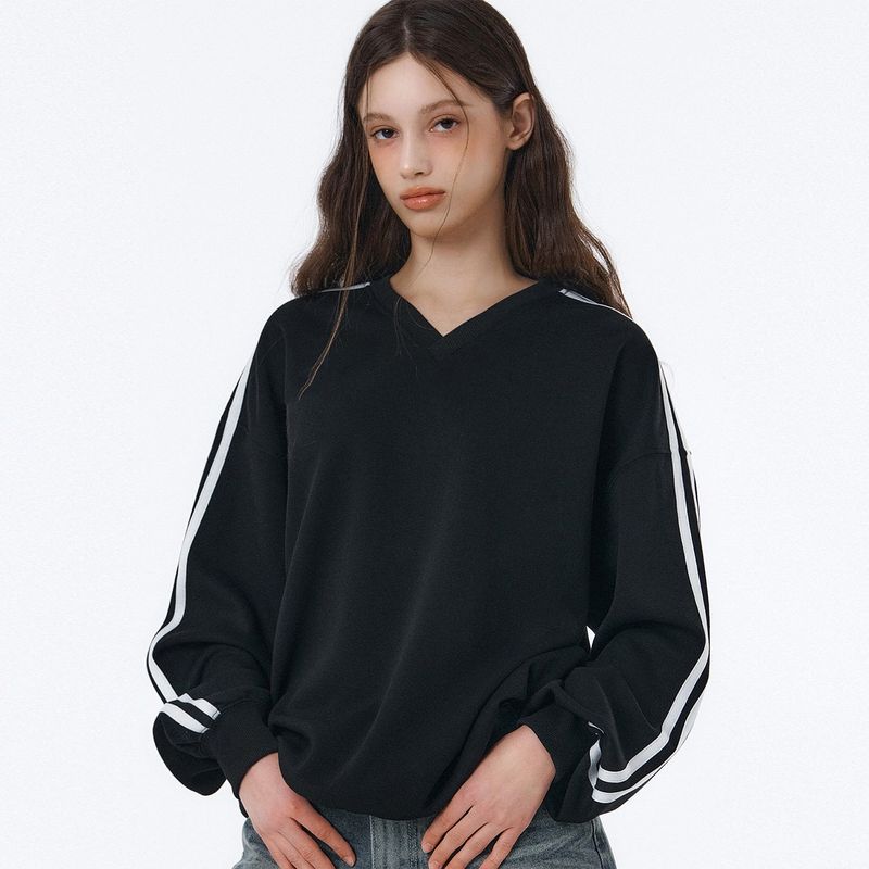 RANDOMOFF（ランダムオフ）の「[Unisex] スポーティートラックVネックオーバーフィットスウェットシャツ (4color)（トップス）」