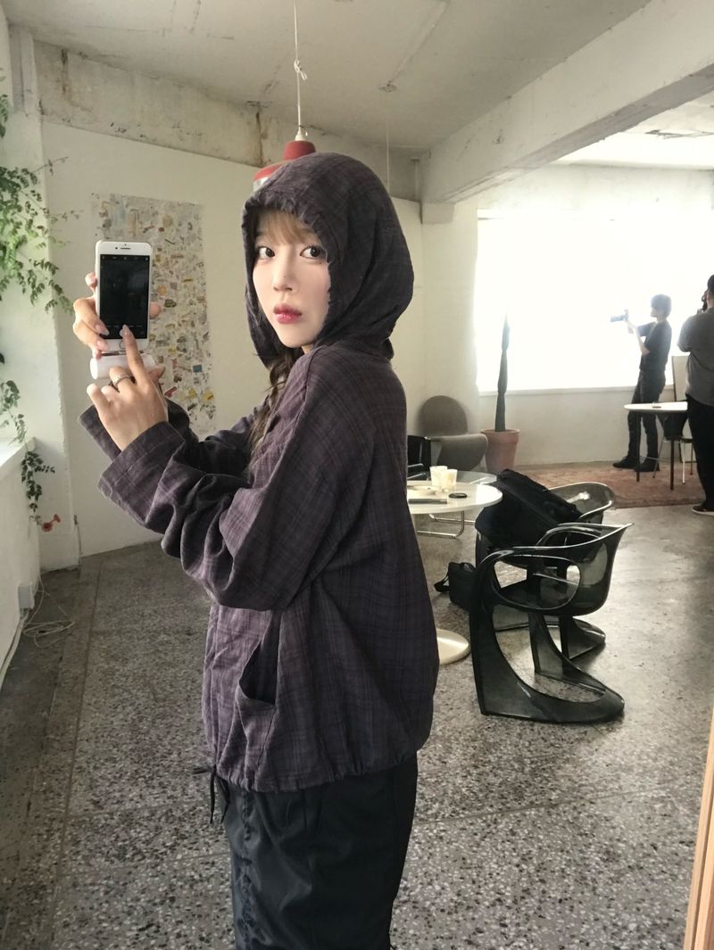 Appealing check hoodie