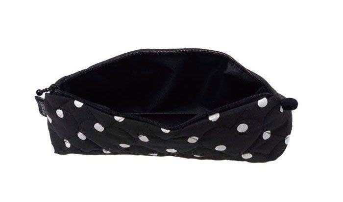 Triangle zipper Pencil Pouch_Dot Black