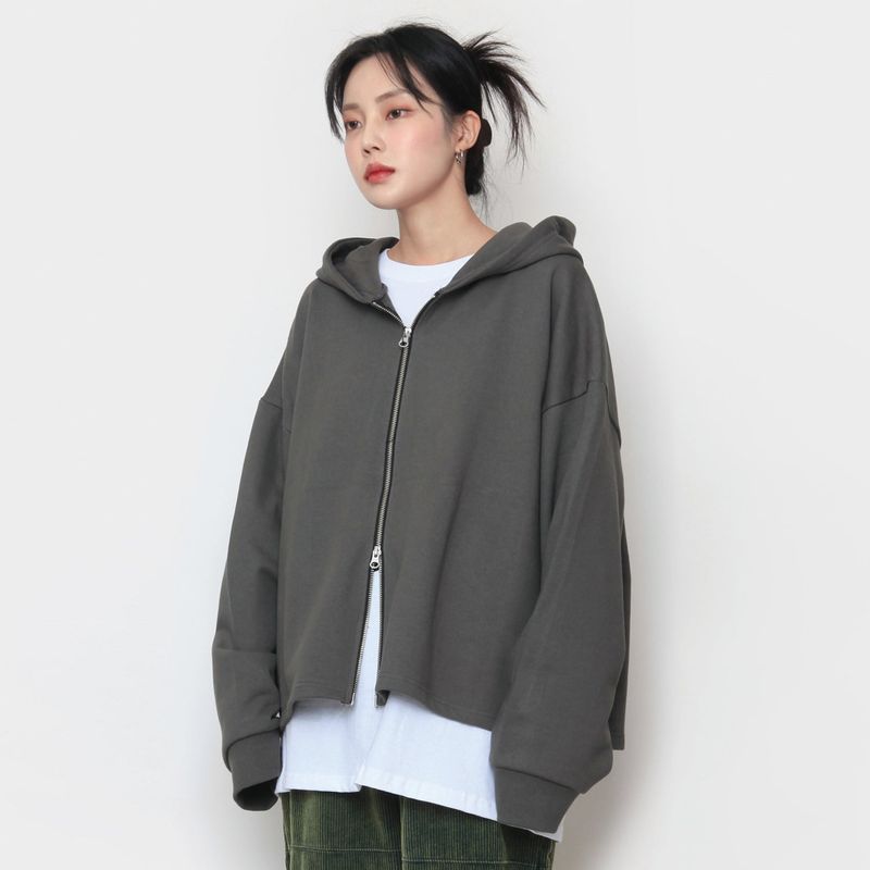 nutellike(ヌテールライク)の「Heavy crop hood zip-up(Tops)」