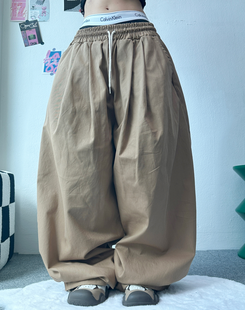 CCORTTI（コルッティ）の「5,000 SOLD 🥳❤‍🔥 (FLEECE❤‍🔥) TWO PLEAT BALLOON COTTON PANTS🖤🤎🩷💚 - 7 COLORS, NATIONAL PLEAT PANTS LONG PANTS PLEAT PANTS PLEATED JERSEY WIDE PANTS BALLOON PANTS UNISEX MEN & WOMEN JERSEY TRAINING PANTS BALLOON COTTON PANTS WIDE BALLOON COTTON PANTS （Pants）」