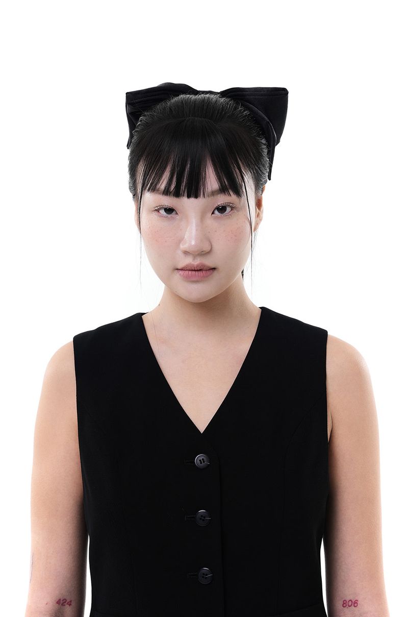YONOSE（ヨノセ）の「SATIN RIBBON / BLACK（Hair Accessories）」