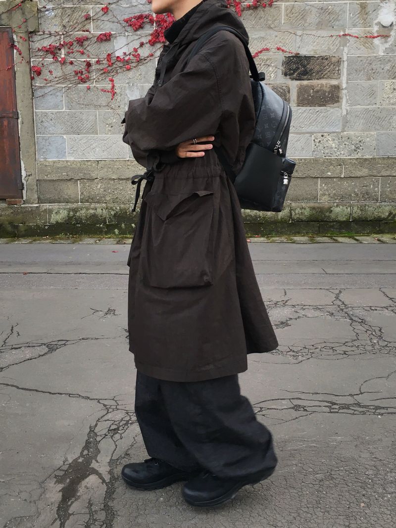 Fine Over Long Hooded Jacket 3C