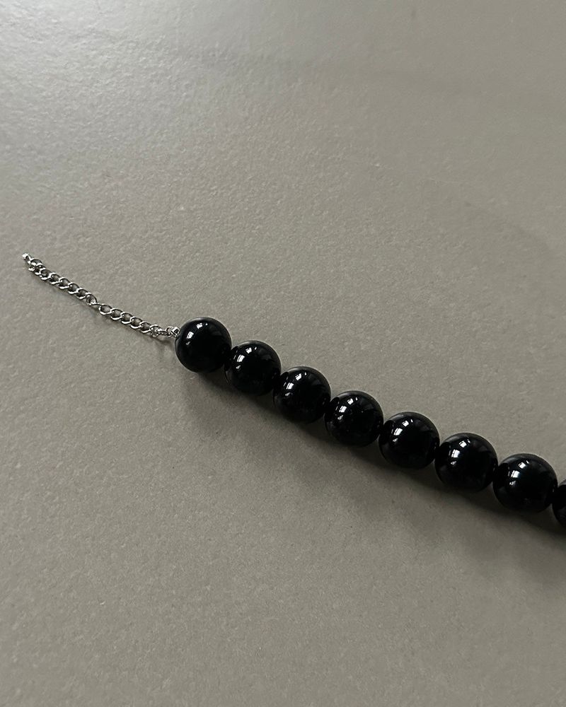 18 mm Black Pearl Ball Necklace