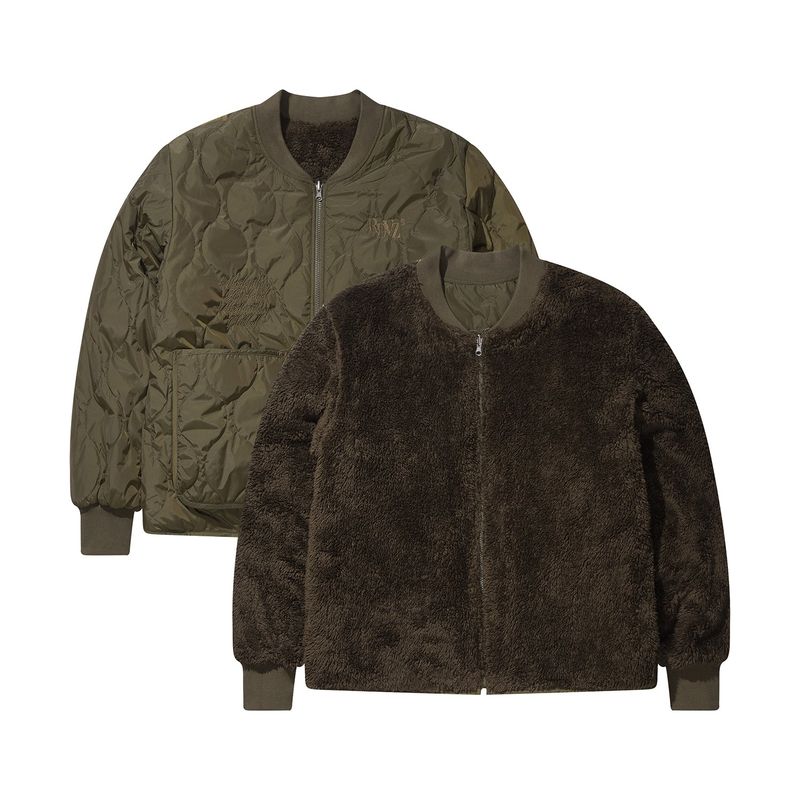 REVERSIBLE QUILTING JACKET - KHAKI