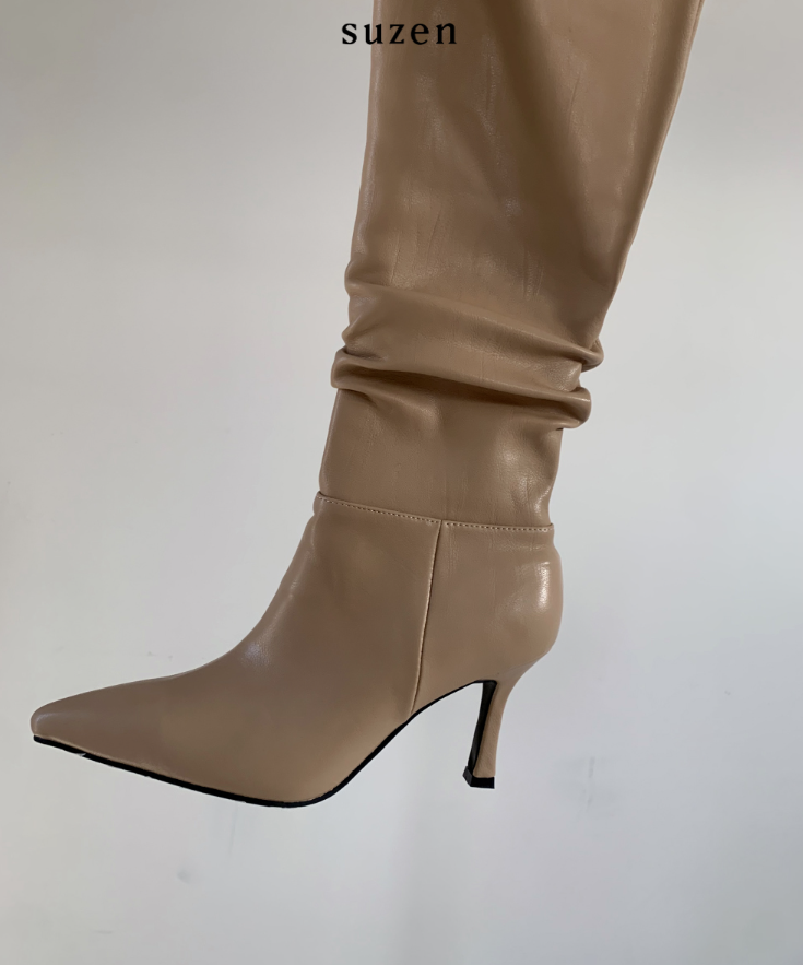 Ive Shirring Long Boots (2color)