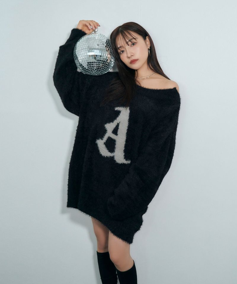 ANDGEEBEE(アンジービー)の「UNISEX ショルダージップシャギーニット(Tops)」