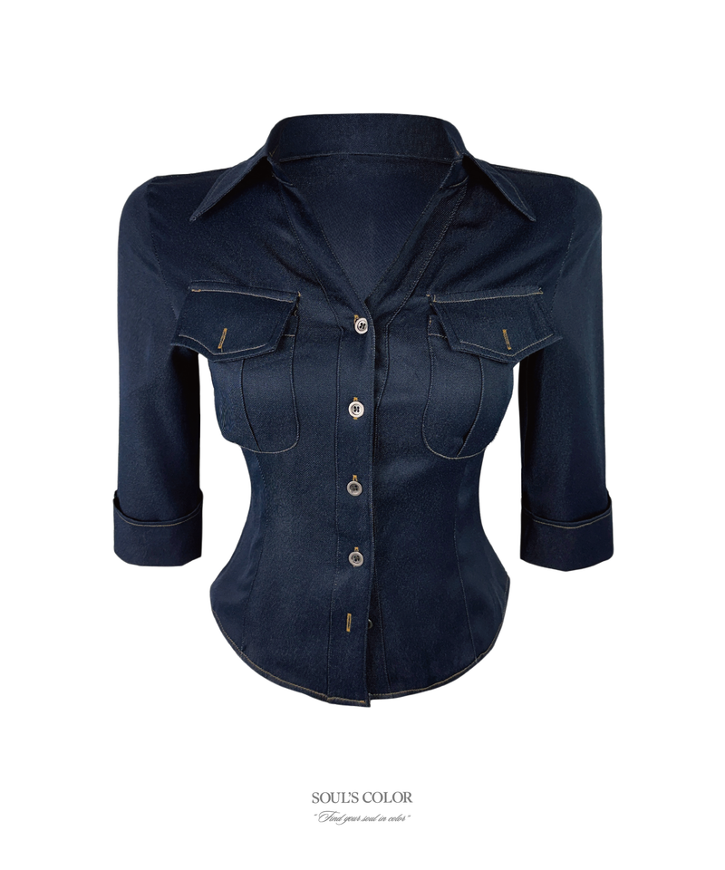 SOUL'S COLOR（ソウルズカラー）の「Western Denim Shirt (2color)（Tops）」