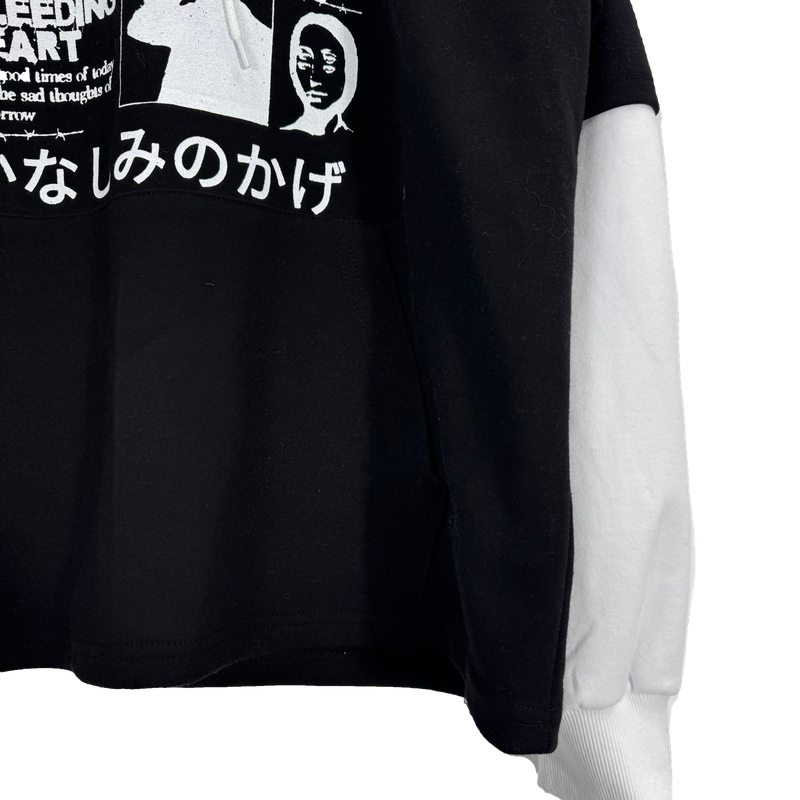 crying layered hoodie