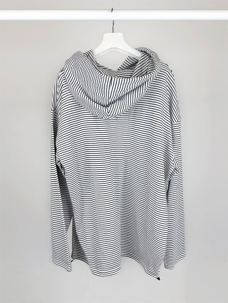 STRIPE STRING HOOD (2C)