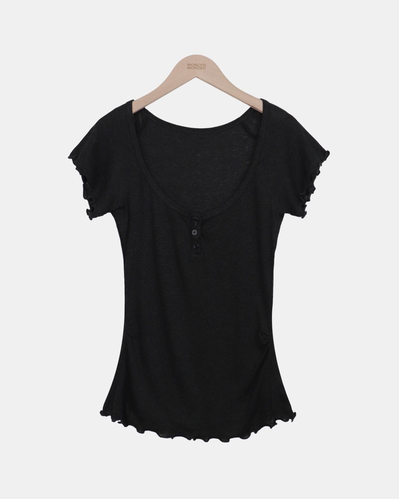 Erit Frill Button Short-Sleeve T-Shirt