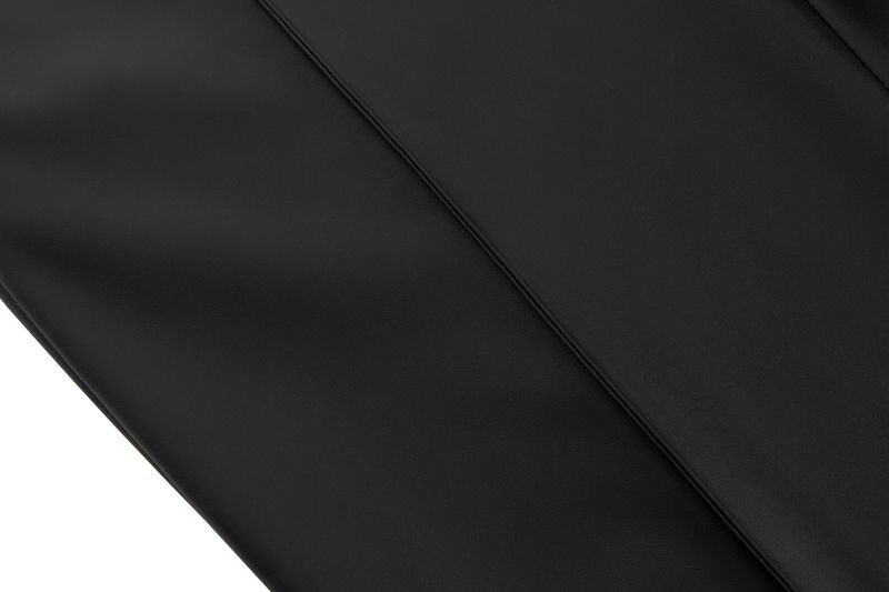 Faux-Leather Slit Trousers _ Black