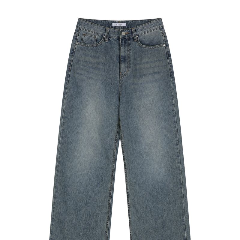 Vintage Washing Denim Pants Blue