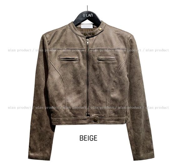 Saika Suede Cropped Rider Jacket