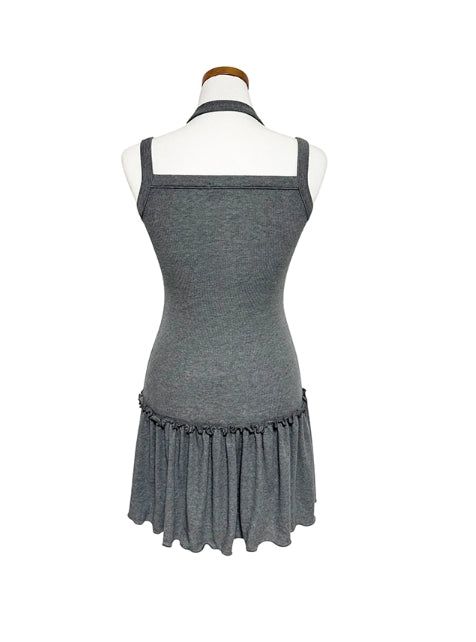 Tiz Button Ruffle Layered Sleeveless Scarf Set