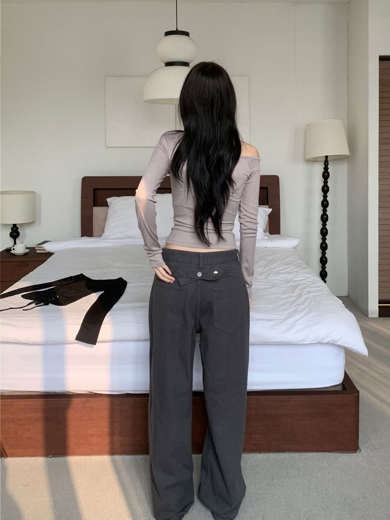 Back Point Bizzo Wide Long Denim Pants
