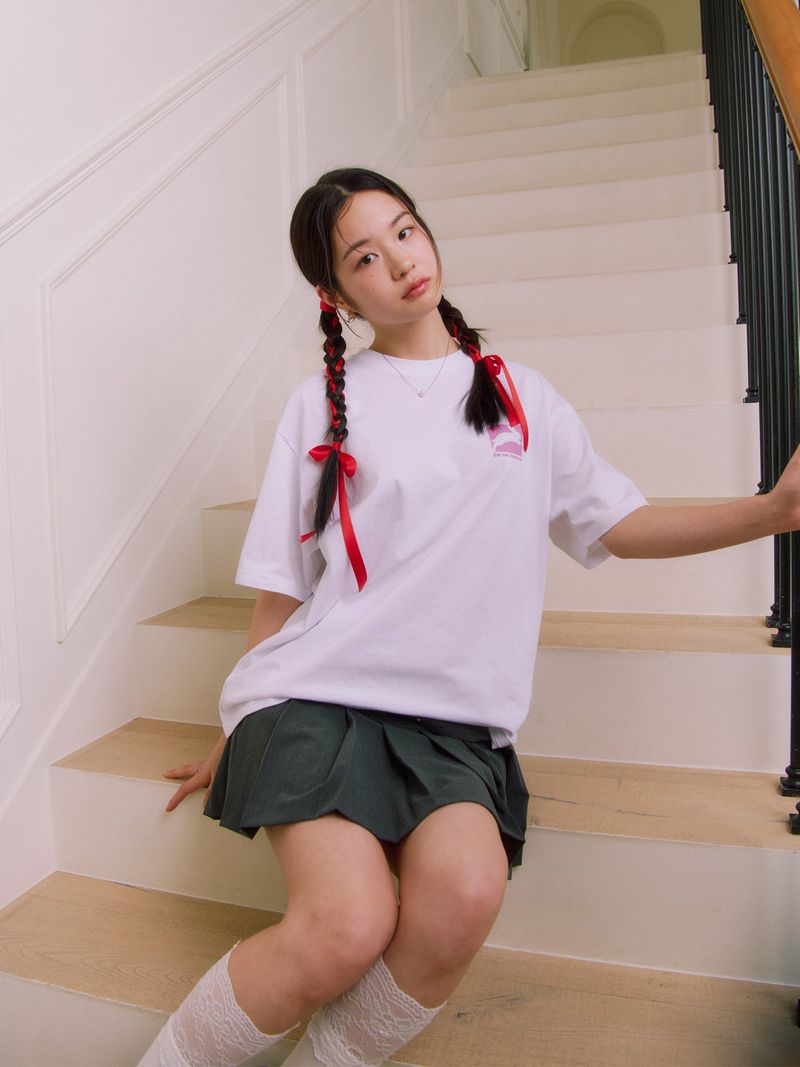 RABBIT T-SHIRT_White/Pink