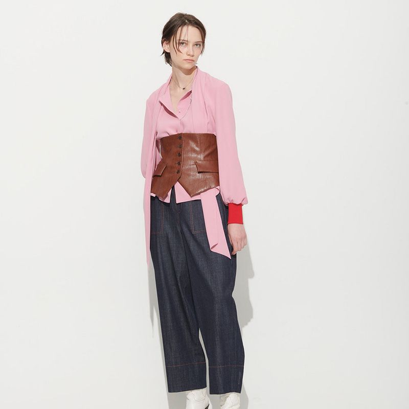  LUIS SCARF BLOUSE, PINK