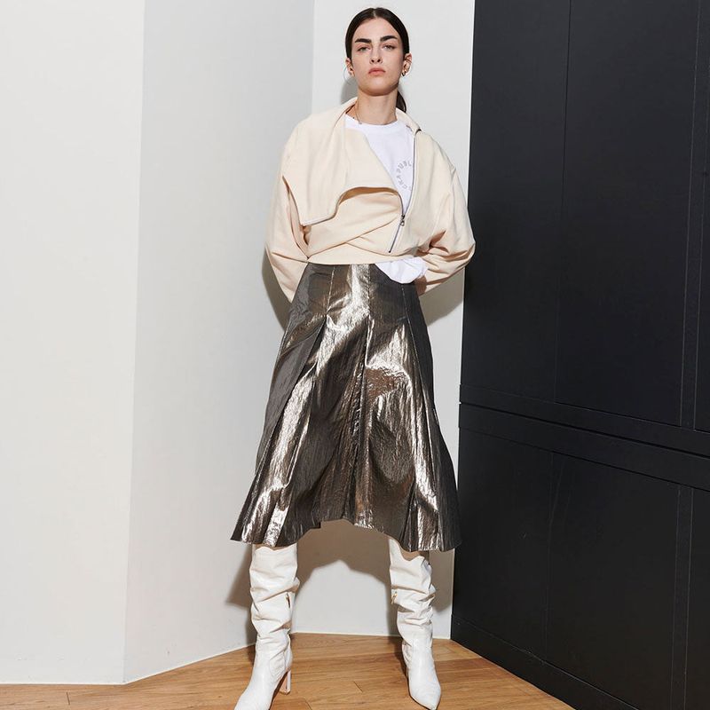 PUBLICKA X(パブリカエックス)の「 LINDA PLEATS SKIIRT, SILVER(Skirts)」
