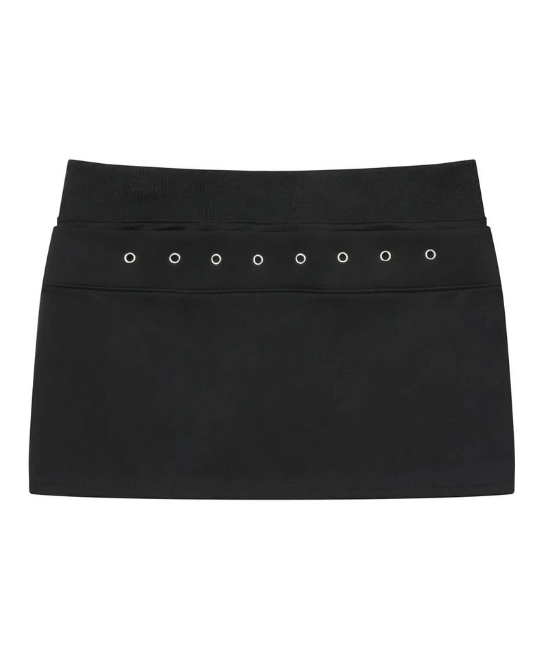 STRIA PUNCHING EYELET BANDING MINI SKIRT (2COLOR)