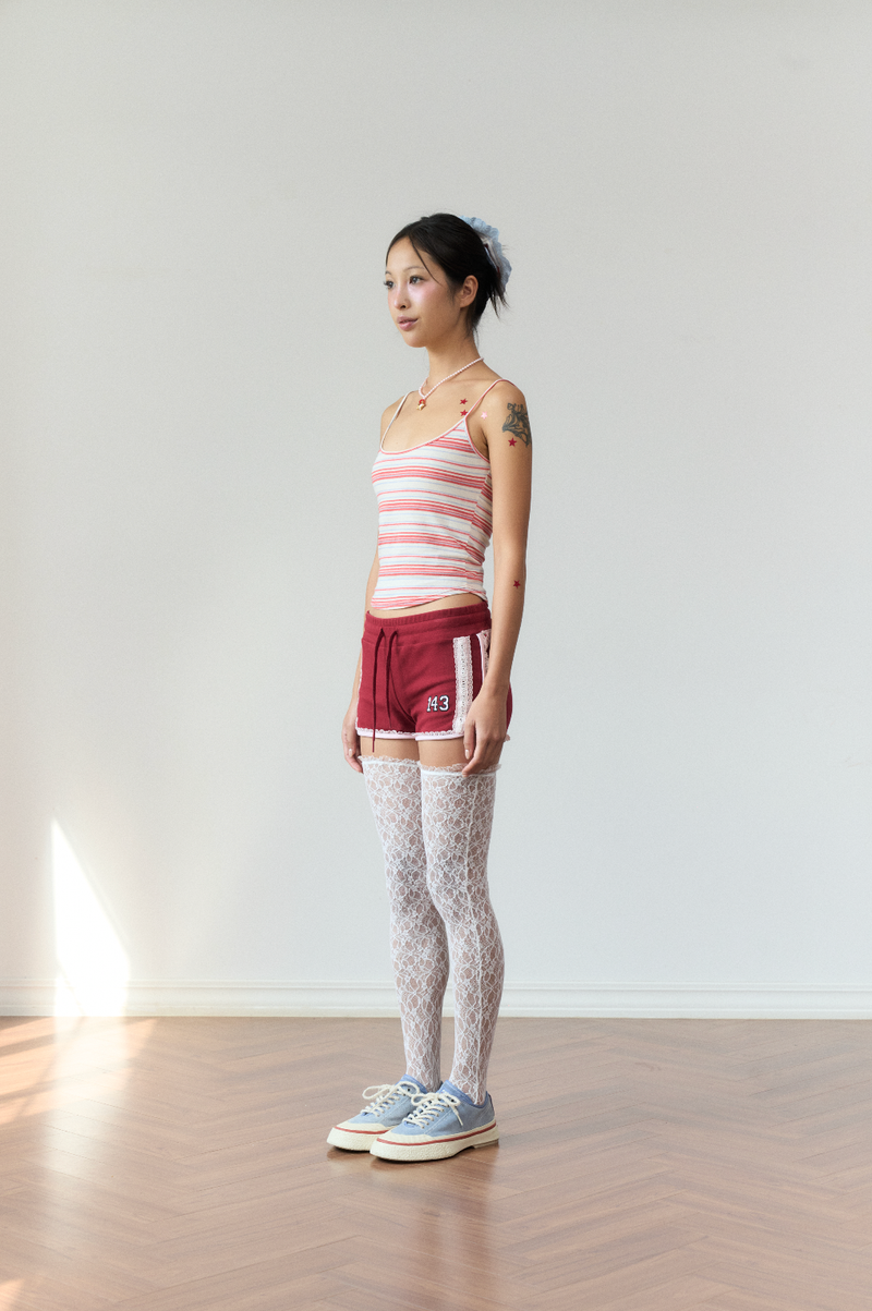 stripe sleeveless red