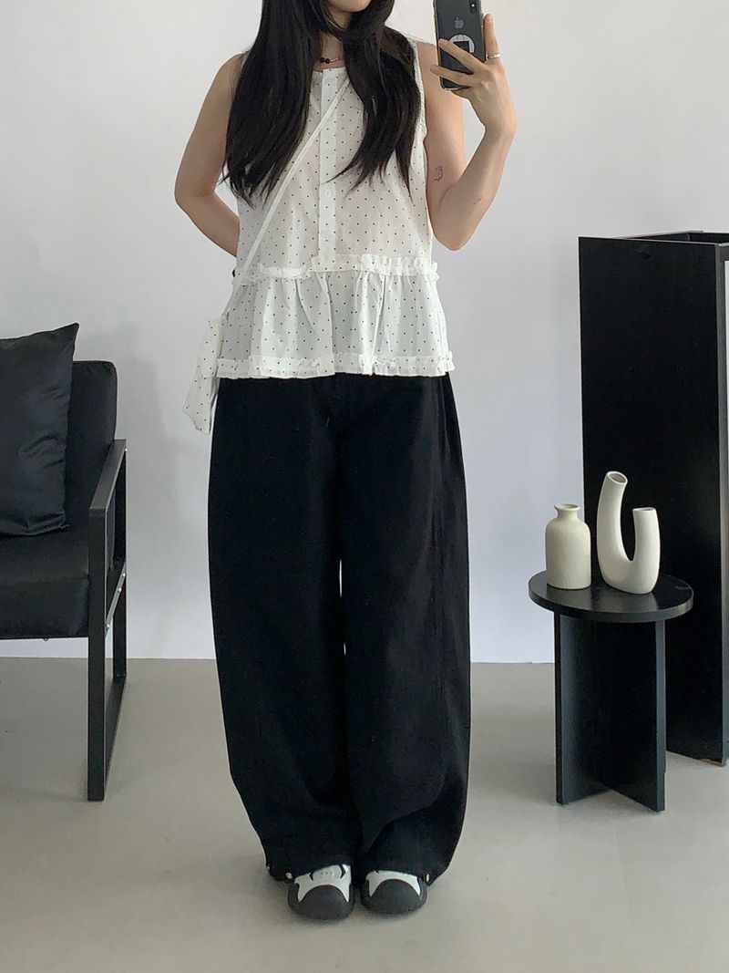 Cabri balloon button wide pants