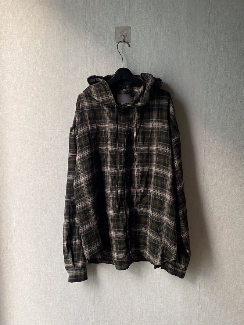 UNAIDUN(アネイダン)の「Retro Vintage Check Hooded Shirt 2C(Tops)」