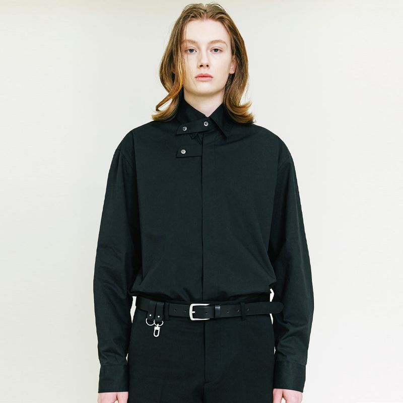 Collar Strap Shirt black