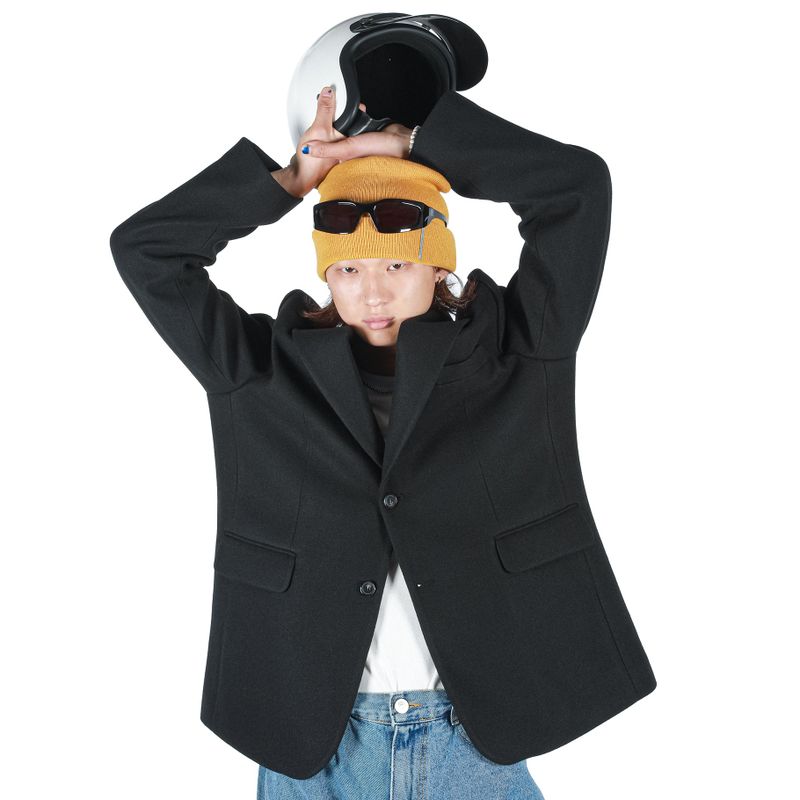 METAL LABEL KNIT BEANIE MUSTARD