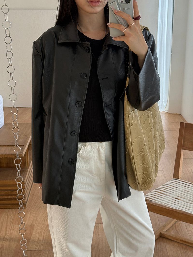 [MADE] Blending leather jacket
