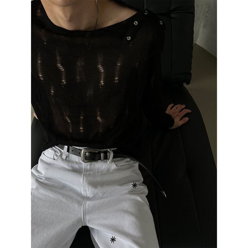 LAURANT（ロラン）の「[S/S] Grunge damage side henry neck sleeves (3color)（Tops）」