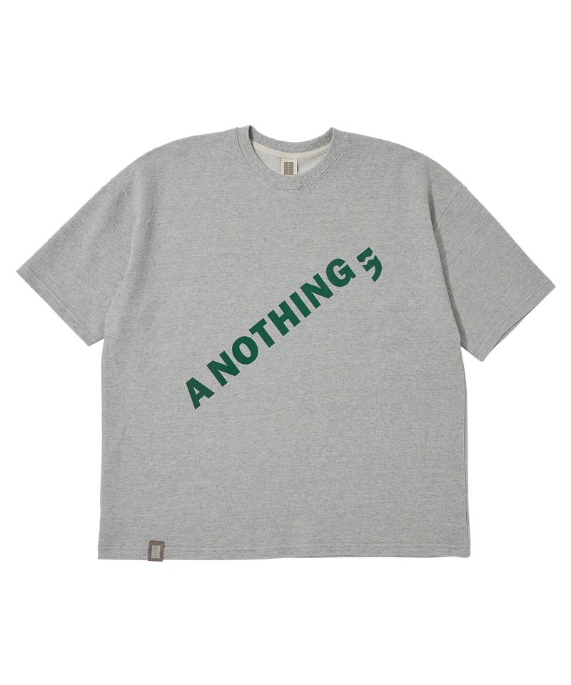 DIAGONAL PIN-KNIT 1/2 BOX TEE (Gray)
