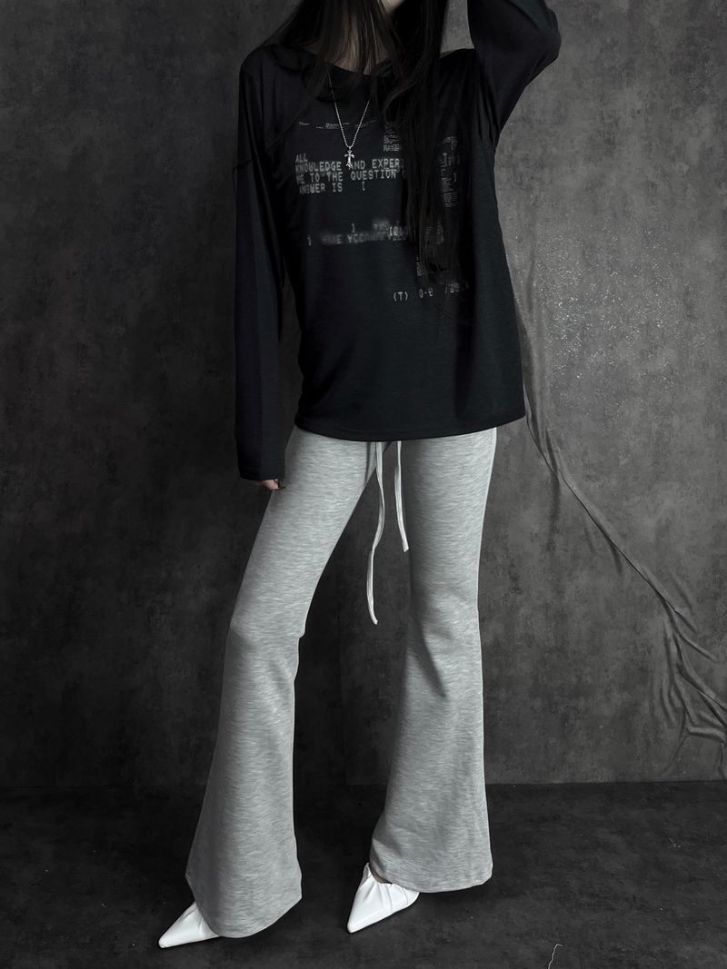 low-rise bootcut folding pants (2color)