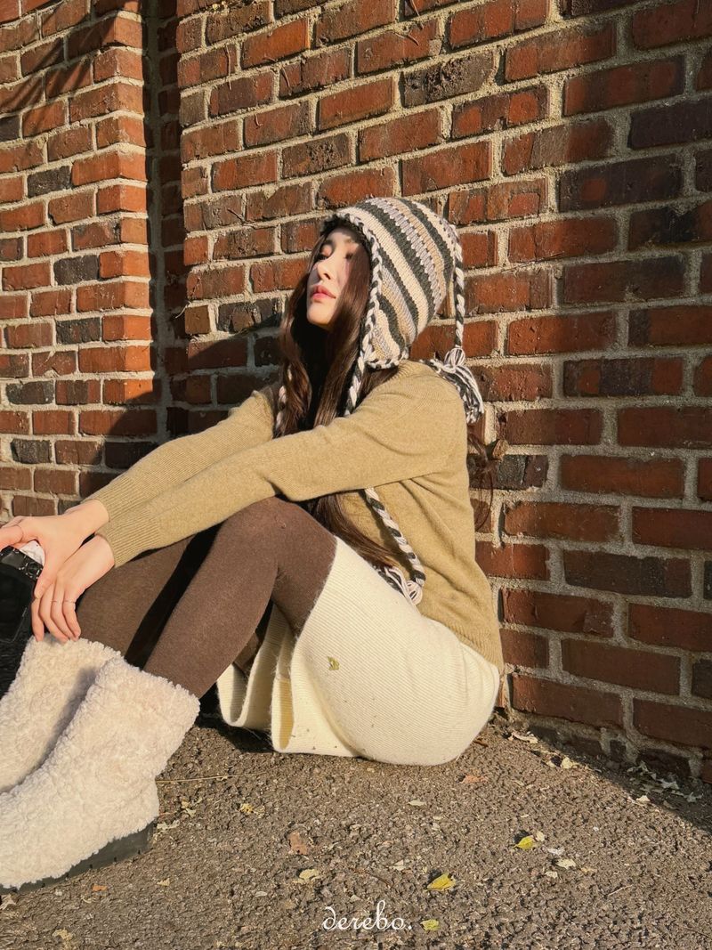 handmade stripe knit hat