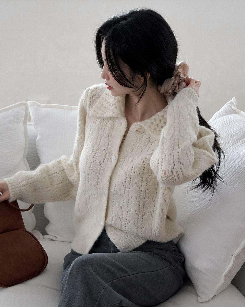 Rocas collar knit cardigan