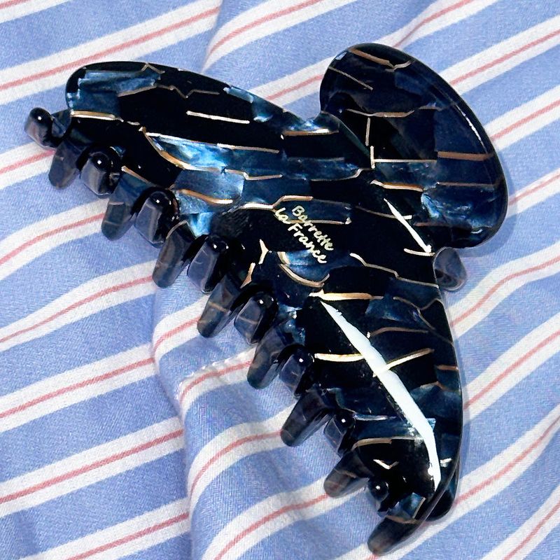 Blue stone hair clip