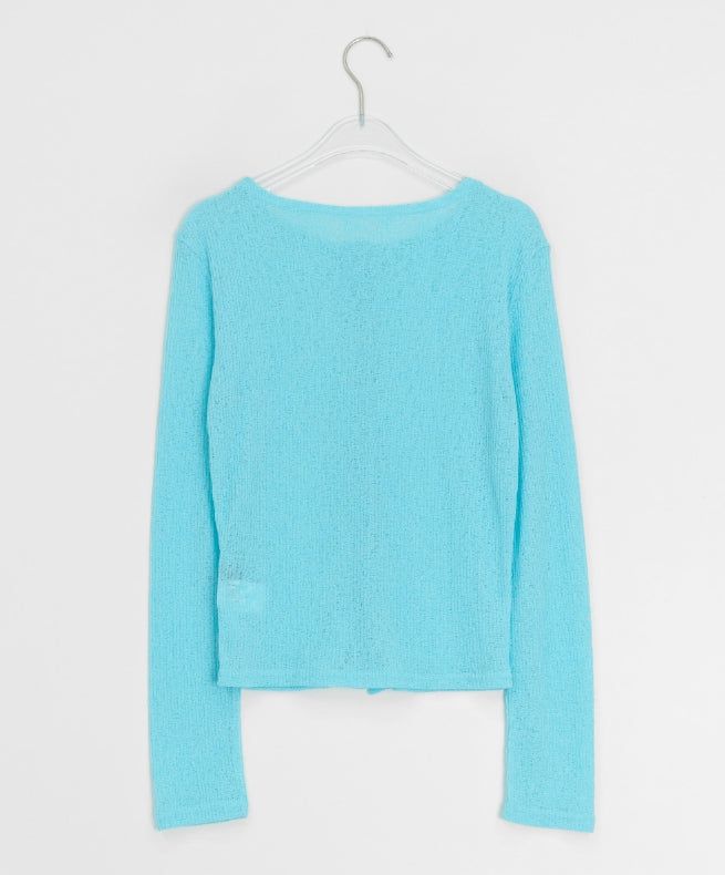 Macy Summer See-Through Ribbed Slim-Fit Cardigan