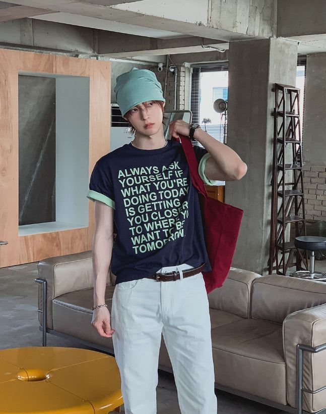 2PLAN(ツープラン)の「ウェルドーン レタリング カラー マッチング ショート スリーブ Tシャツ(トップス)」