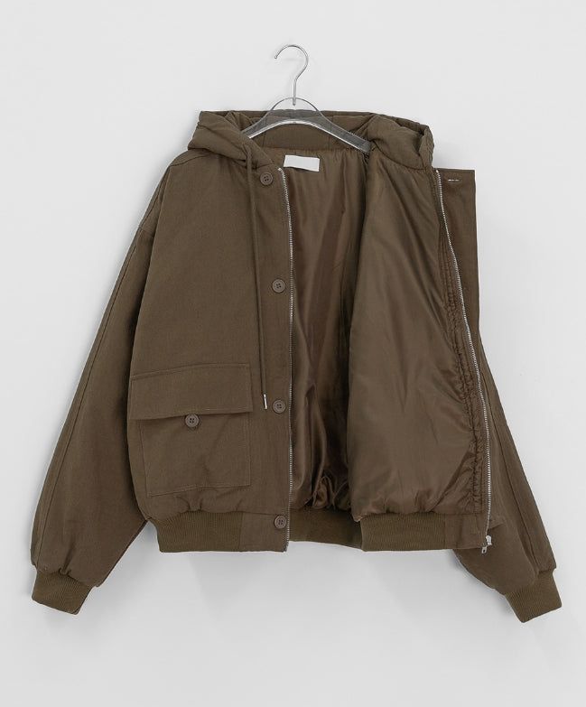 [unisex] Bittori Button Hood Wellon Padding Jumper