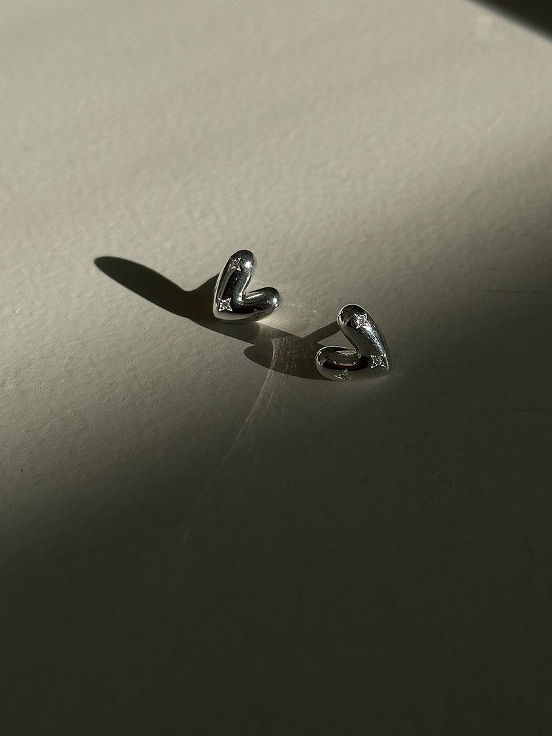 [925silver] Twinkle heart earring