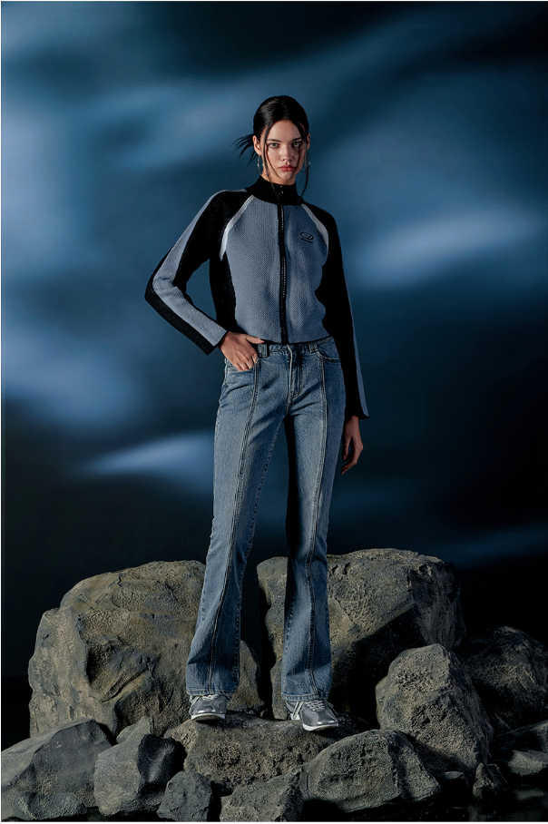 Biker Knit Zip-Up Jacket