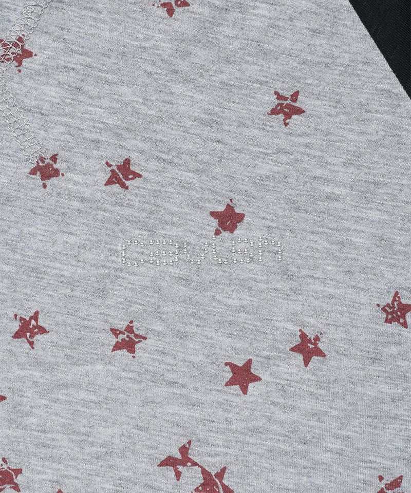 U NECK STAR RAGLAN LS TEE GREY(CV2GSFT553A)