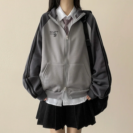 Gling Track Two Way High Neck Zip-Up [Fleece]