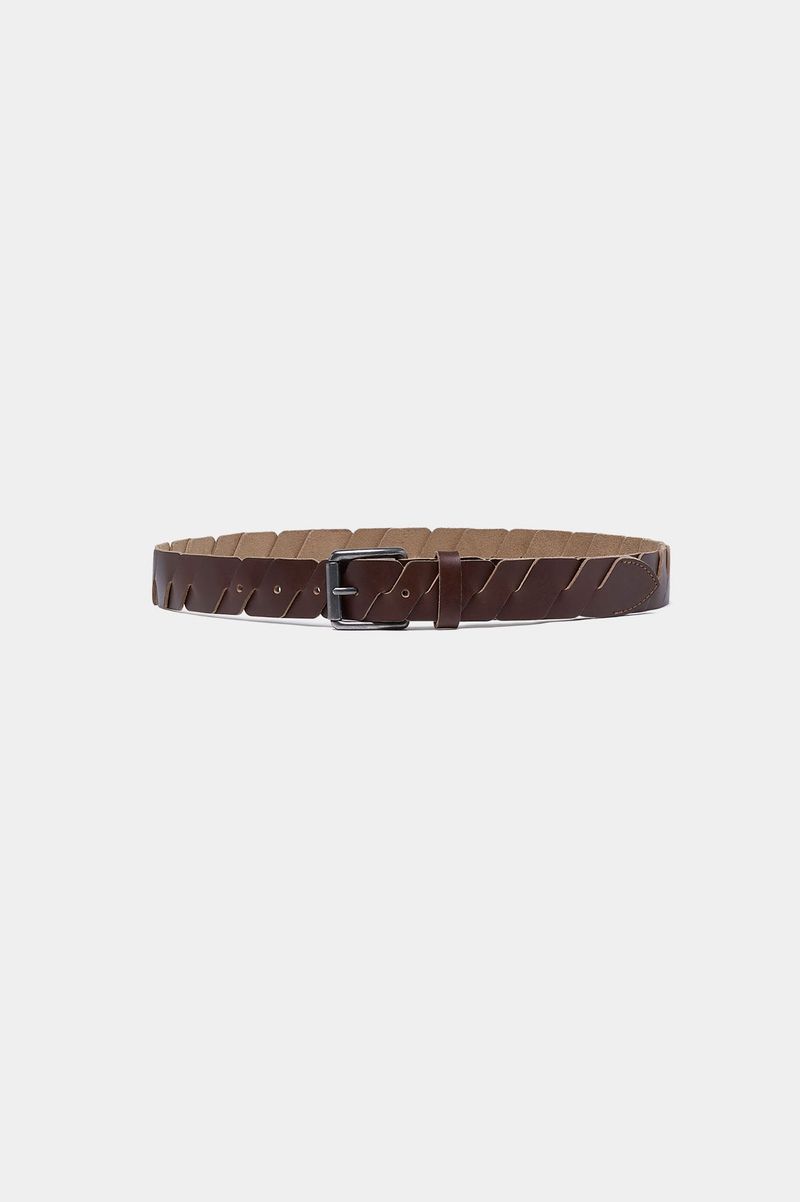 Cut-Off Full Grain Leather Belt (Brown)