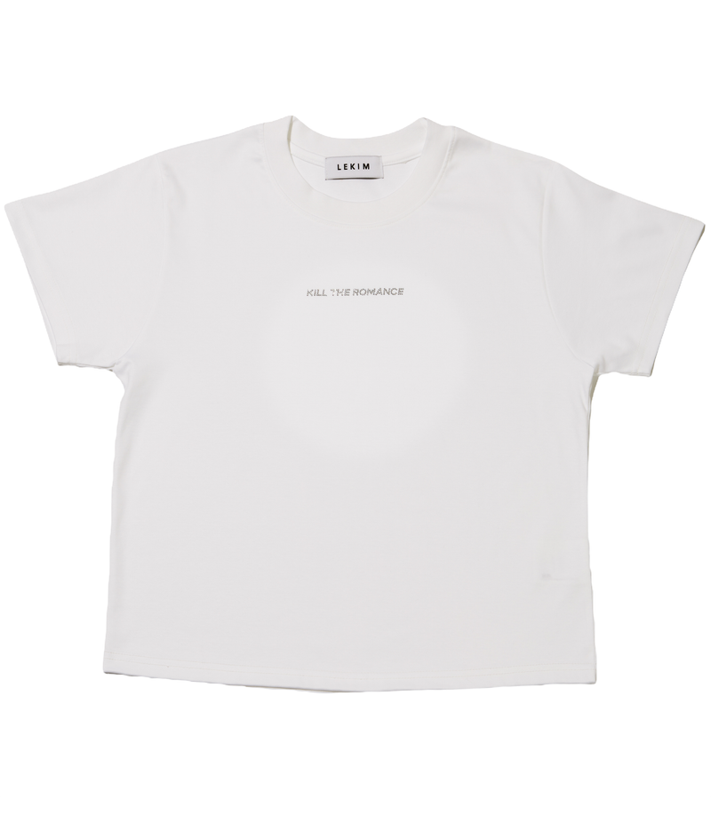 LEKIM(レキム)の「KILL THE ROMANCE CUBIC T-SHIRT WHITE (WOMAN)(Tops)」